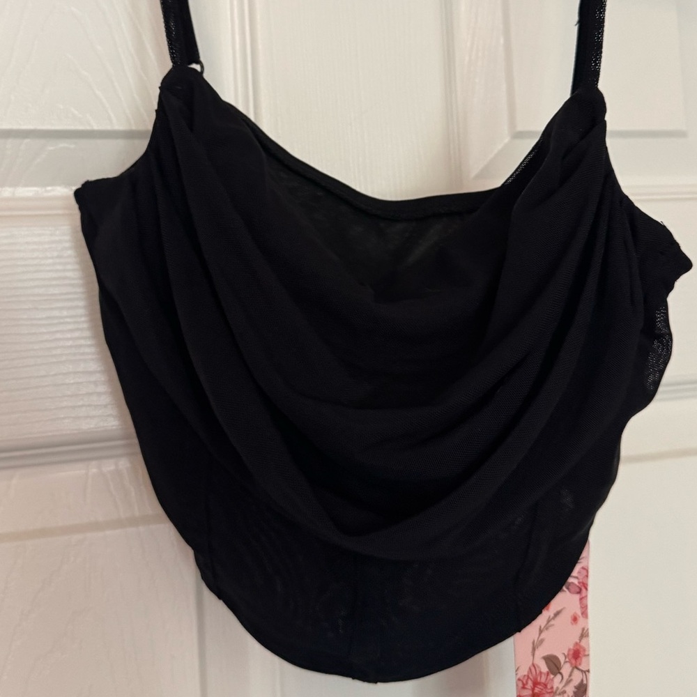 SHEIN Black Draped Camisole Top
